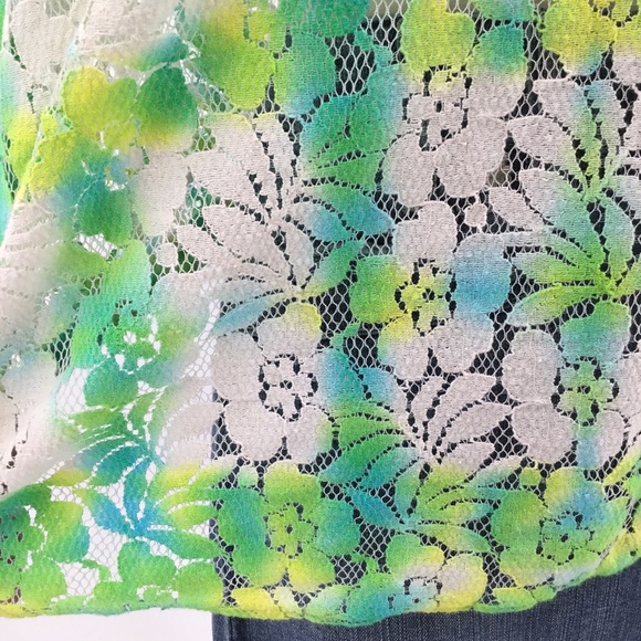 Volcom Custom Tie- Dyed Floral Lace Sheer Tank Top - Picture 5 of 8